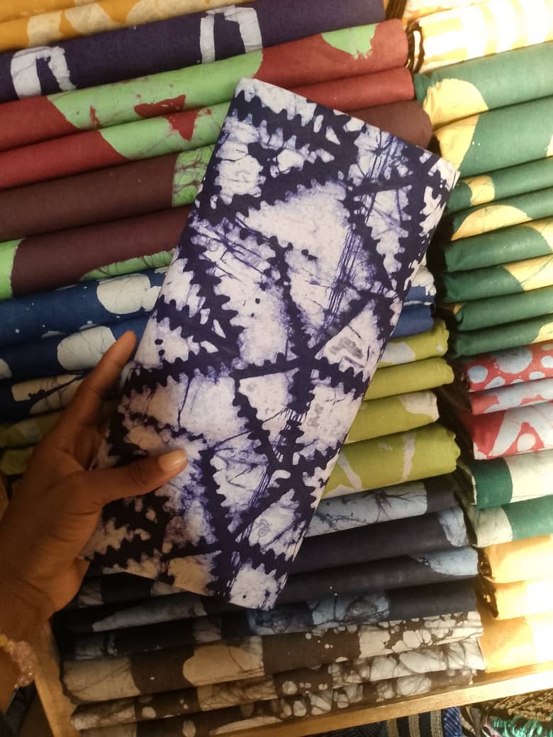 Premium Adire Fabric by the Yard - Navy Blue and White Traditional Patterns
