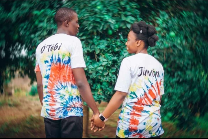 Personalized Couple Tie-Dye Round Neck Shirts